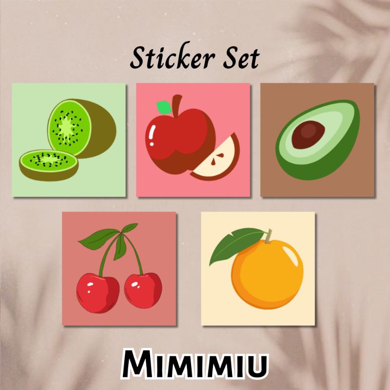 

[Mimimiu] sticker buah set 3x3cm