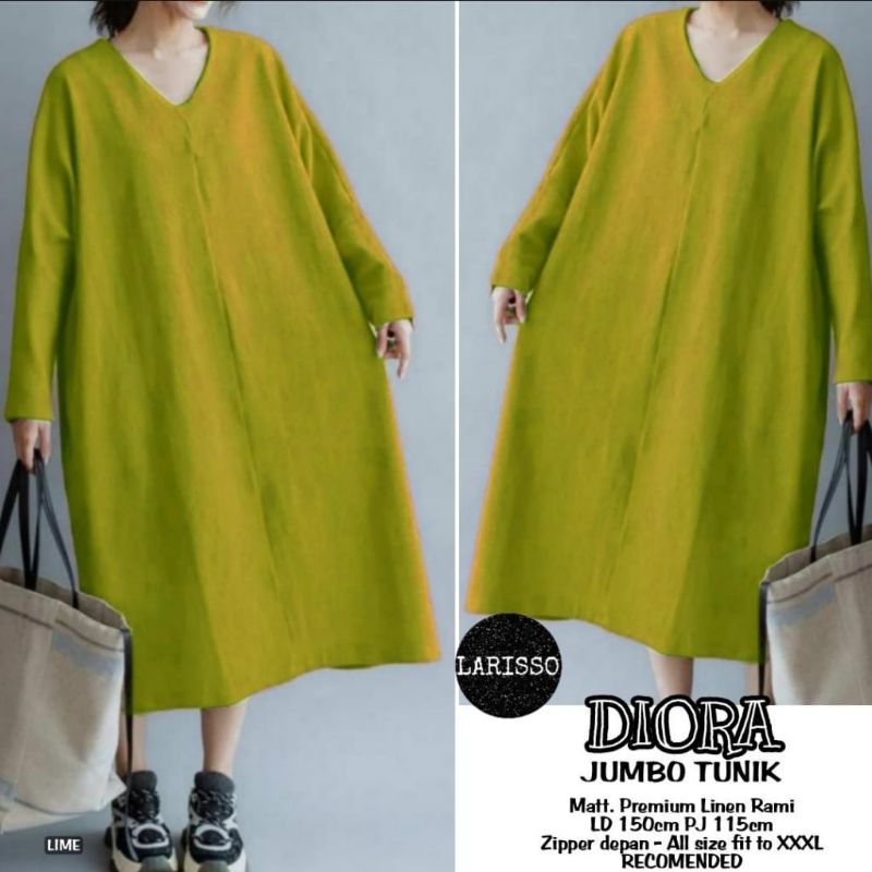 MIDI DRESS JUMBO LD 150 BAHAN LINEN RAMI DIORA MIDI DRESS