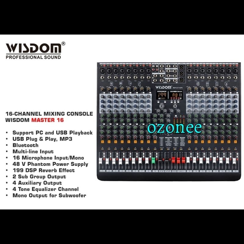 Mixer Wisdom Master16 Original Wisdom Master 16 Channel With Bluetooth