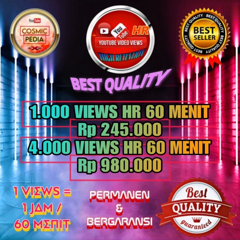 Viewers Youtube HR JT - 4000 Best Quality | PERMANEN BERGARANSI