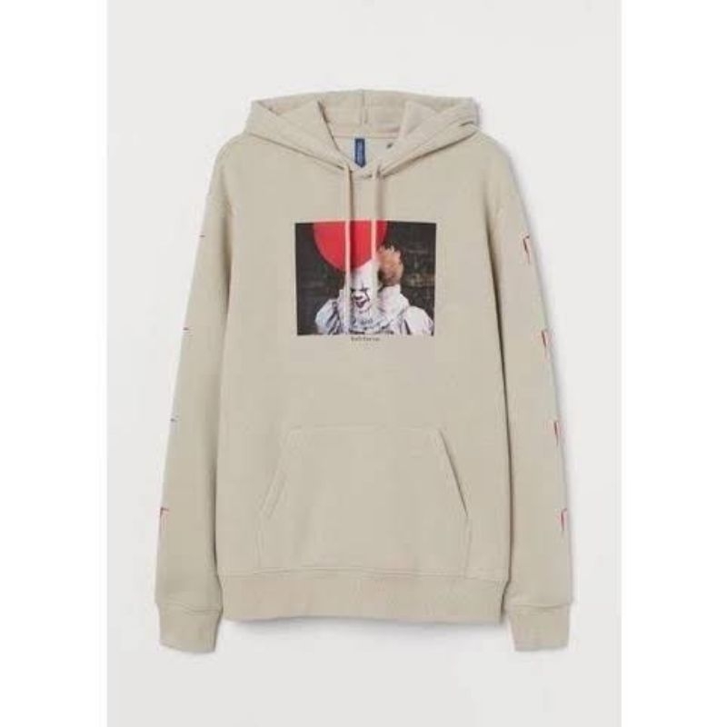 HOODIE H&amp;M IT PENNYWISE CREAM