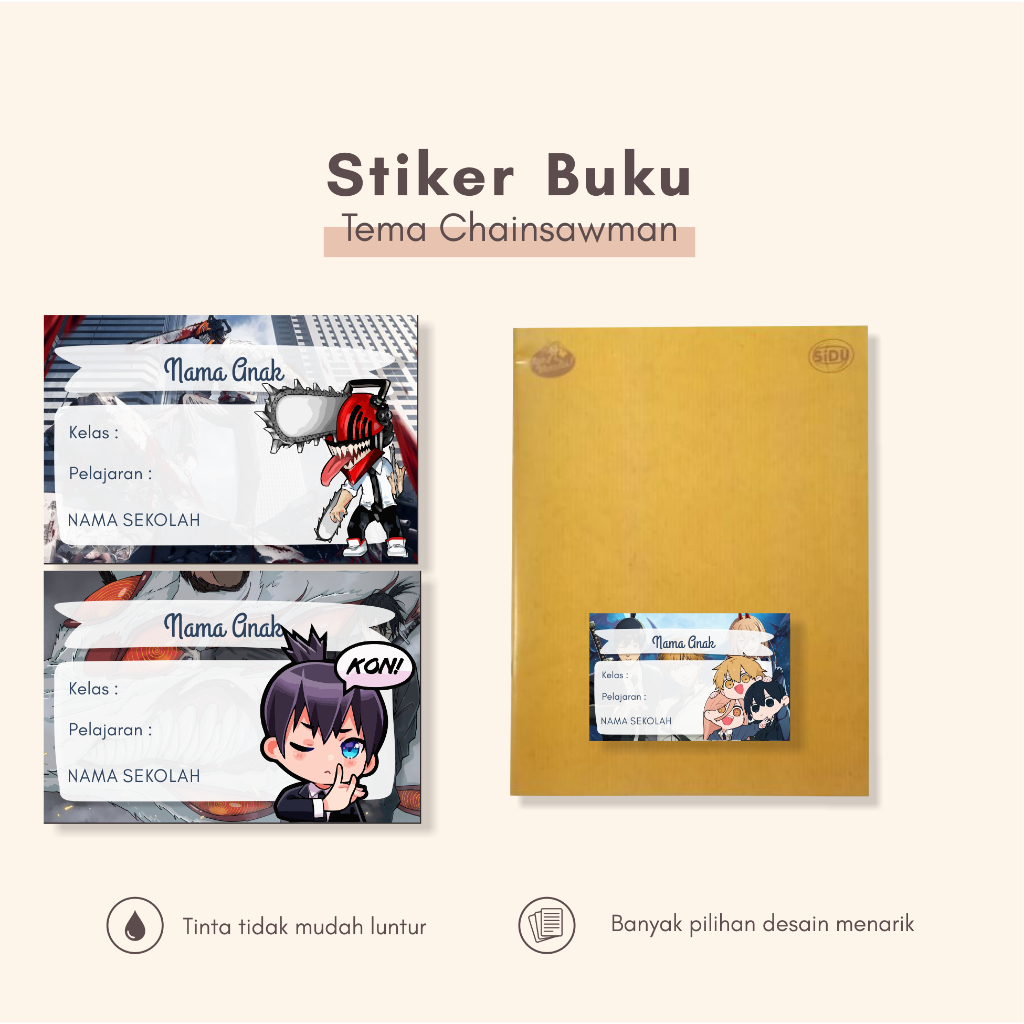 

(30pcs)Stiker dan label lucu /murah/buku pelajaran Tema CHAINSAWMAN/stiker buku anime murah/anime csm