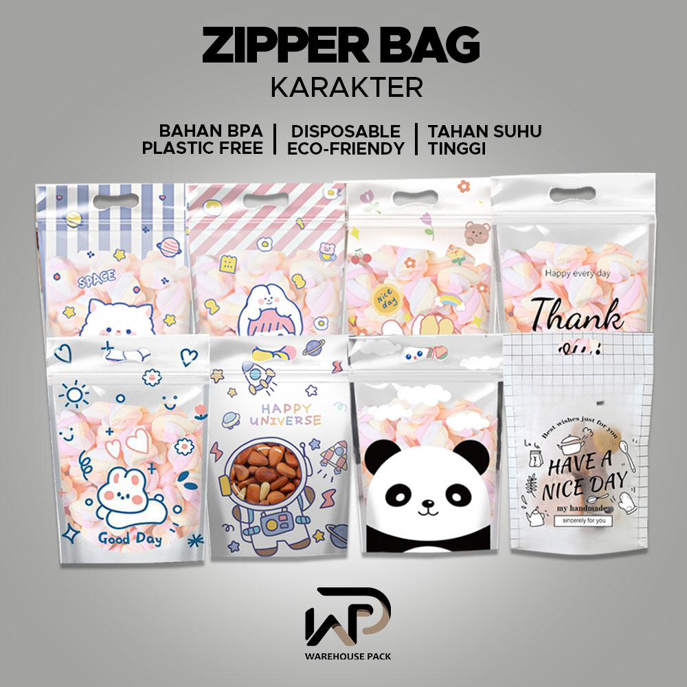 

( 10 PCS ) Zipper Bag Snack| Ziplock Bag Plastik Souvenir Hadiah Ulang Tahun | Ziplock Bening Karakter Lucu | Plastik Bingkisan Ulang Tahun