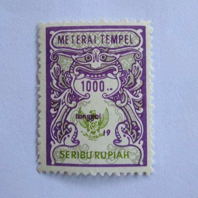 

materai Rp1000 asli tahun 1986 - 1989