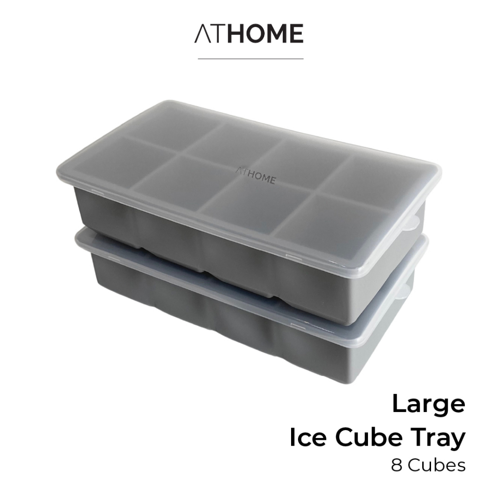 ATHOME Large Ice Cube Tray 8 Cubes / Cetakan MPASI Kaldu Es Batu Silikon BPA Free Tahan Panas Dingin