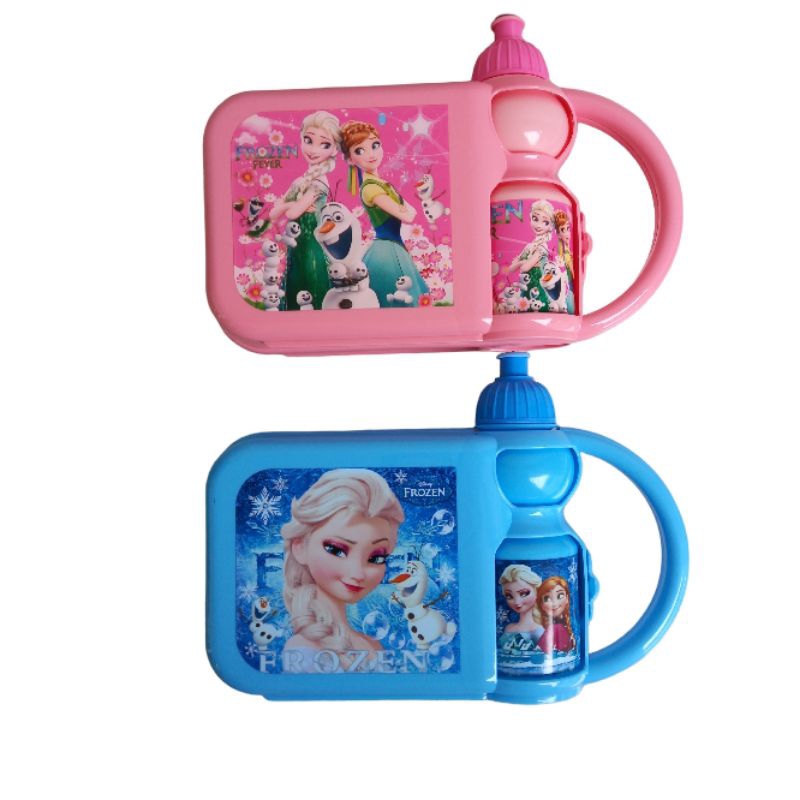 School Box Bottle Frozen 2 Technoplast / School Lunch Box Bottle Frozen II Movie / Paket Bekal Anak/