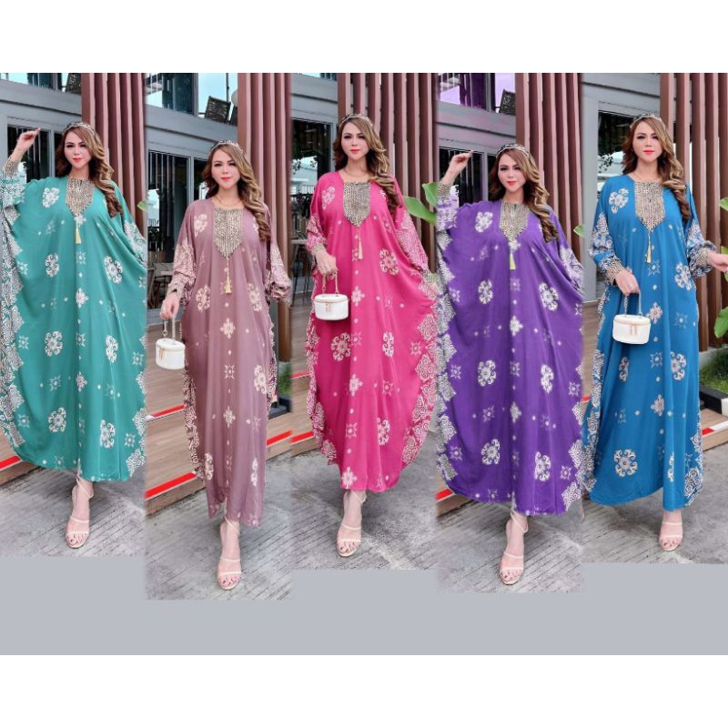 KAFTAN BATIK | KAFTAN RENDA ARAB KAFTAN SULTAN MODERN KEKINIAN GAMIS JUMBO  BUSUI