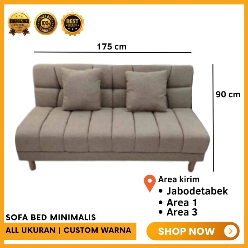 ( Jabodetabek / area 1 / area 3 ) Sofa bed minimalis bahan bludru midili | full oscar murah kursi minimalis