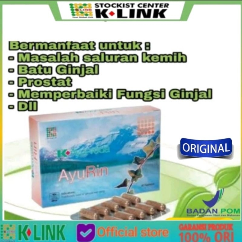Ayurveda AyuRin Original K Link Penghancur Batu Ginjal Asam Urat