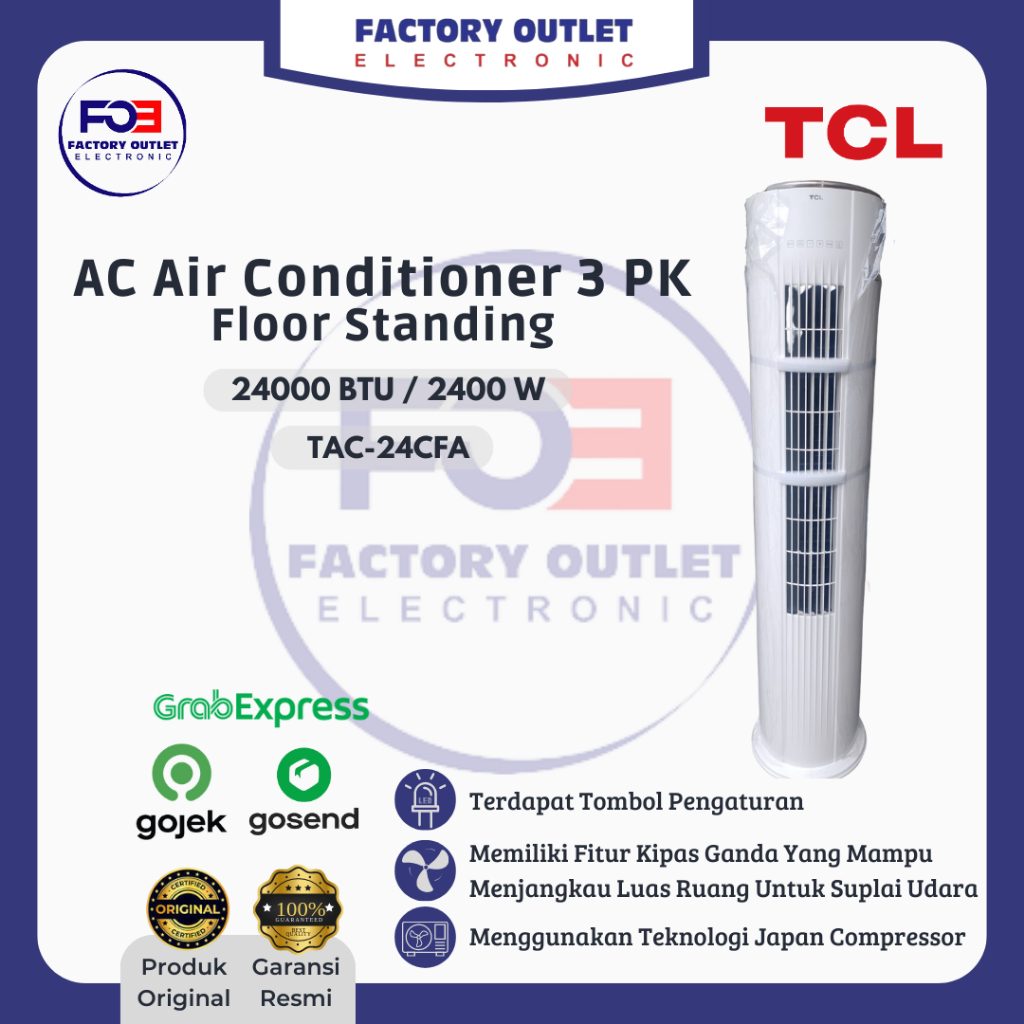 TCL TAC-24CFA Air Conditioner AC Floor Standing 3 PK Japan Compressor ONLY JABODETABEK