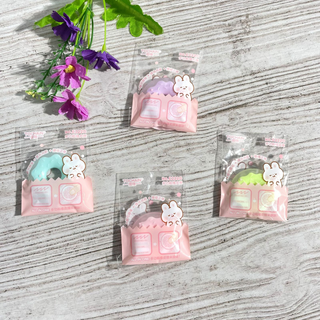 

Penghapus Tipeks Correction Tape Bentuk Donat Warna Warni - TOCHAIN E2220 - eraser permanen tip ex wangi lucu unik estetik