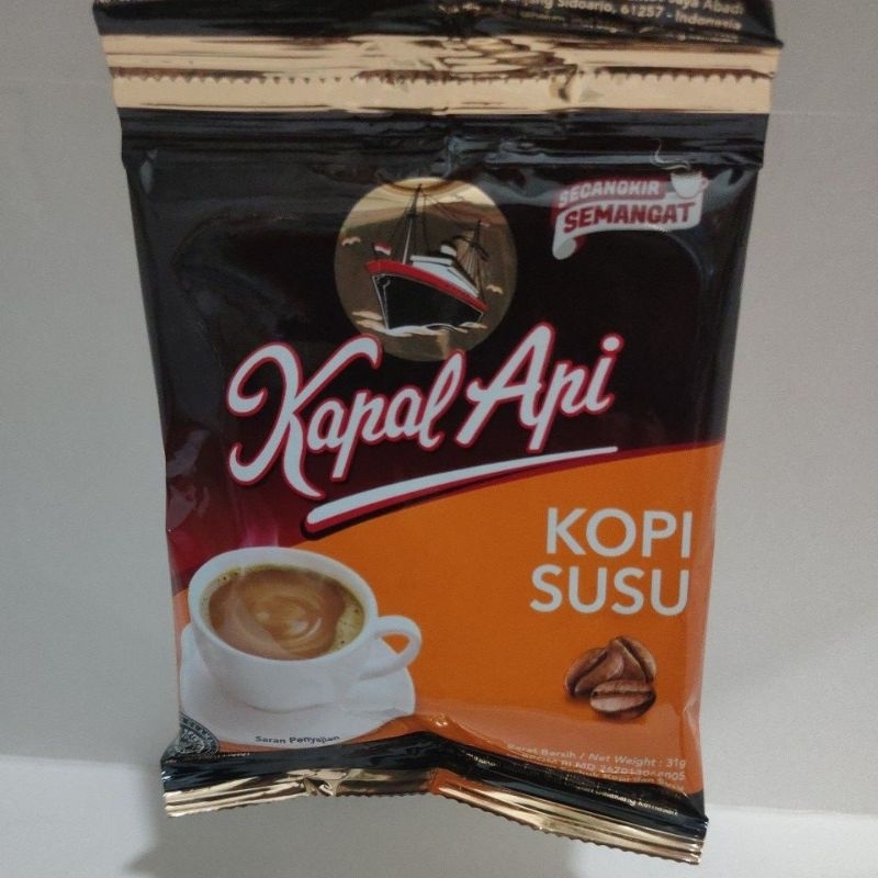 

kopi kapal api susu 1renteng=10sachet @31g