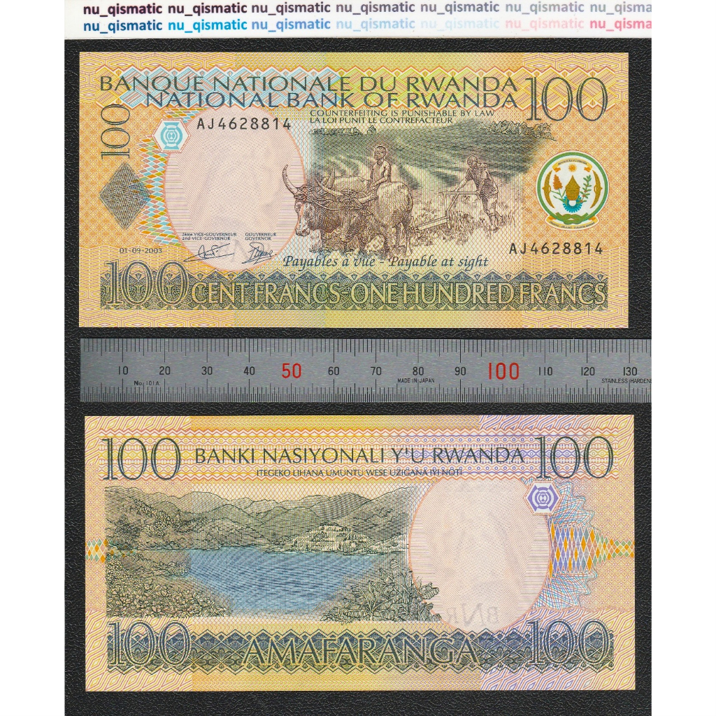 Uang Rwanda 100 Francs tahun 2003, UNC Baru Super Gress P# 29b, ud