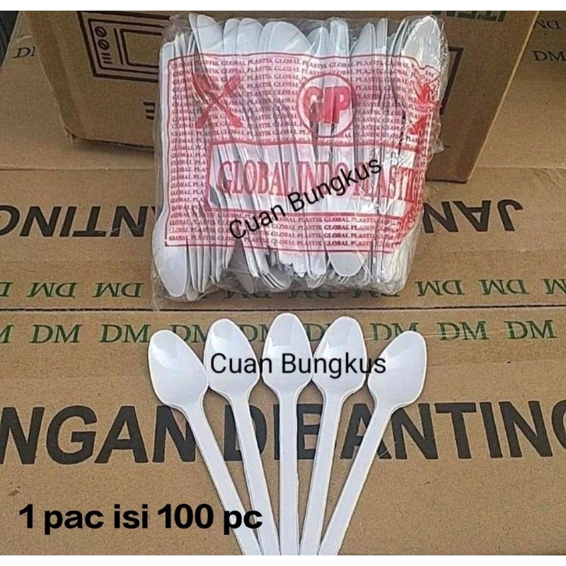 SENDOK STG PUTIH SUSU / SENDOK MINI PUDING 100pcs / SENDOK TEH