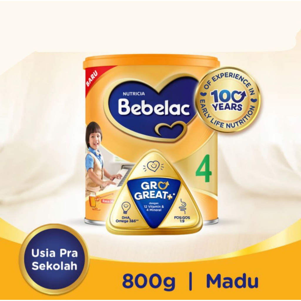 BEBELAC 4 - Madu - Susu Pertumbuhan Bubuk 800 gram (Usia Pra Sekolah)