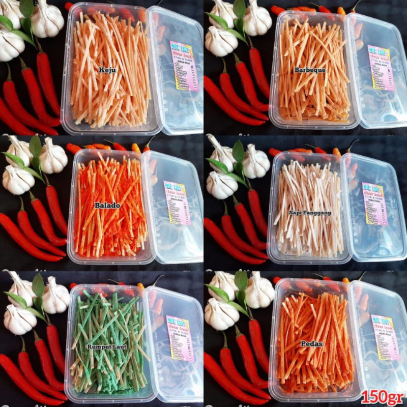 

PAKET HEMAT MIE LIDI GEPENG 1KG 6RASA MIX 150GR