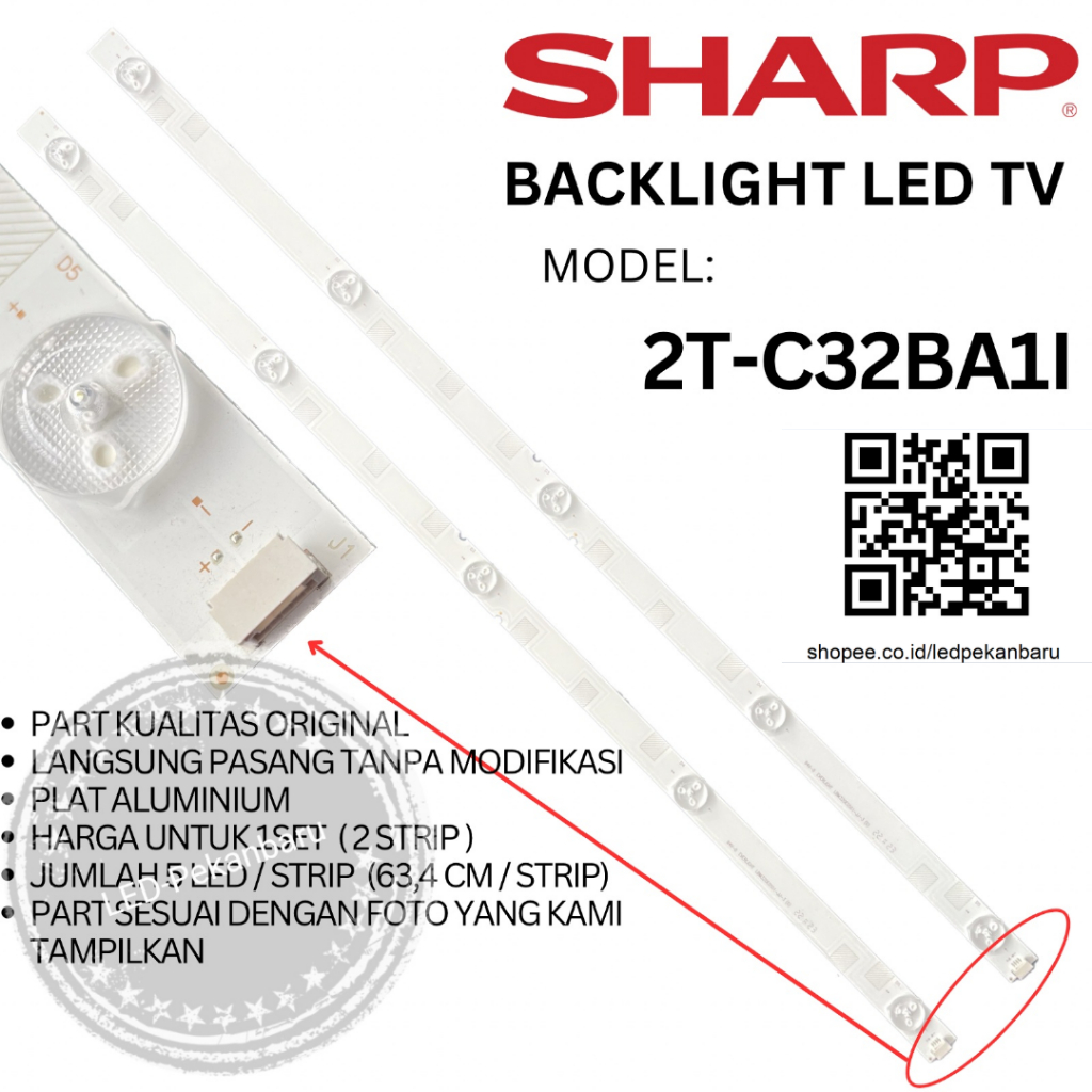 BACKLIGHT LED TV SHARP 2T-C32BA1I C32BA1I 32BA1I 32BA1 BL 32 INC