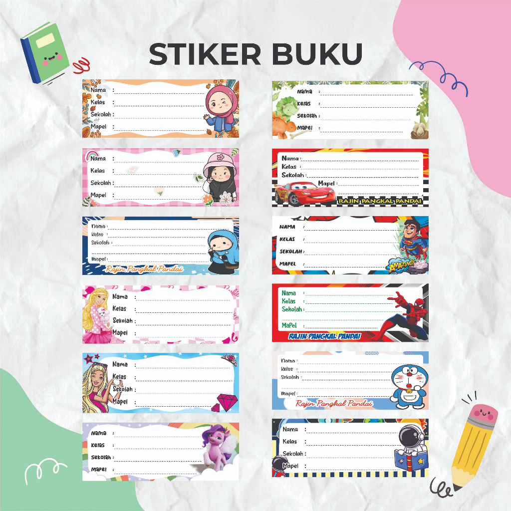 

Stiker Buku/Stiker Nama Buku/Stiker Buku Pelajaran/Stiker Mata Pelajaran