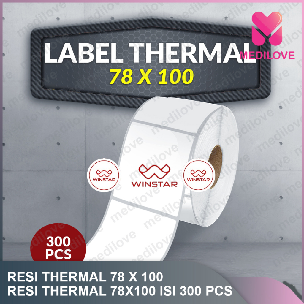 

Kertas Label Sticker Resi Thermal Barcode 78x100 mm Gulung Isi 300 pcs / RESI THERMAL 78X100 / RESI THERMAL 78 X 100