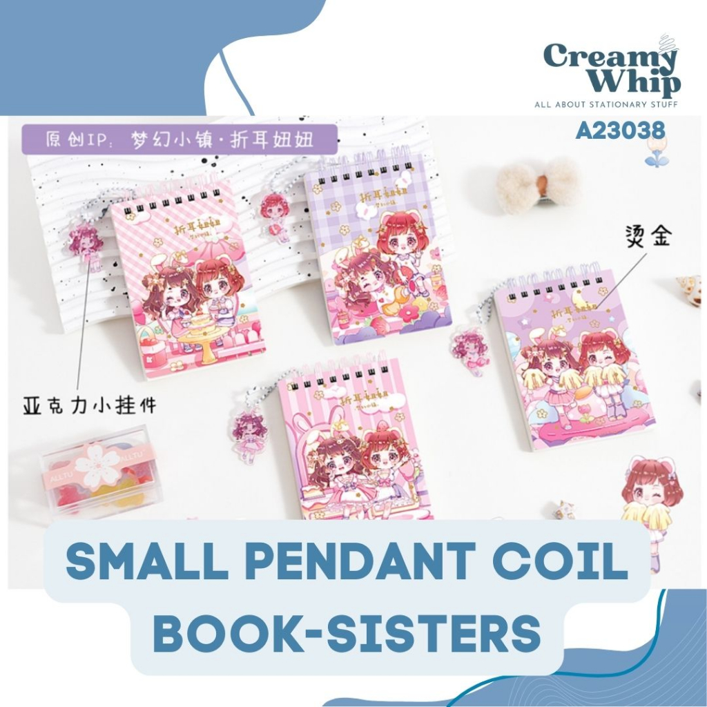 

Cutie Sisters Pendant Coil Book - Buku Catatan Buku Tulis dengan Gantungan Lucu Cute Sister