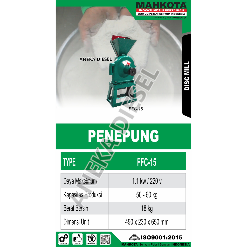 Mesin Giling Kopi Tepung Beras FFC 15 MAHKOTA Mesin Gilingan Penggiling Kopi Tepung Beras FFC 15 MAH