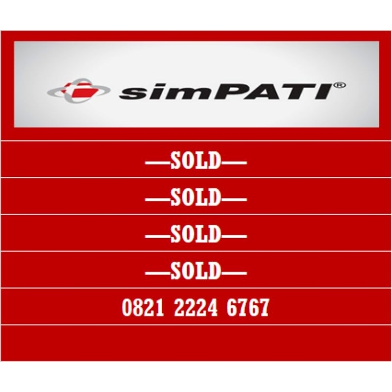 nomor cantik simpati 4G 08xx 2224 6767 (nomer, no, perdana, cantik, simpati, telkomsel, 6767)