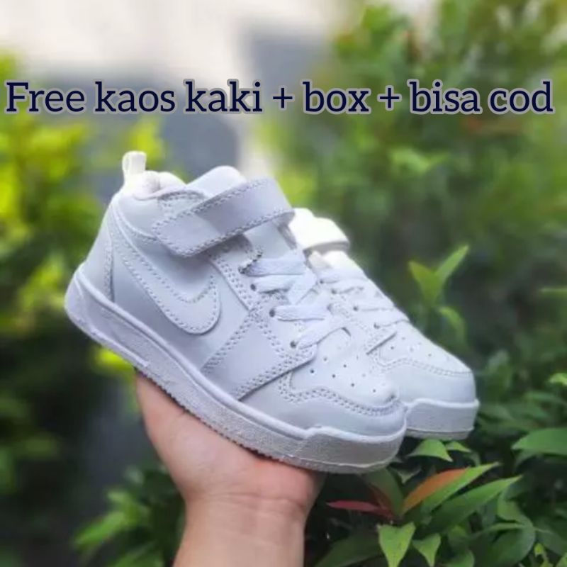 Sepatu Anak Perempuan Laki Laki Unisex Sepatu Jordan Anak Warna Full Putih Sepatu Anak Cowok Cewek I