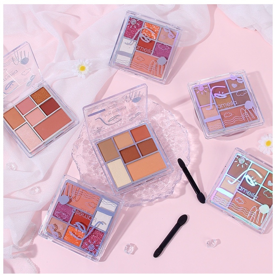 Eyeshadow Lameila 7 Warna Highlighter Sakura City Pallete Tahan Lama
