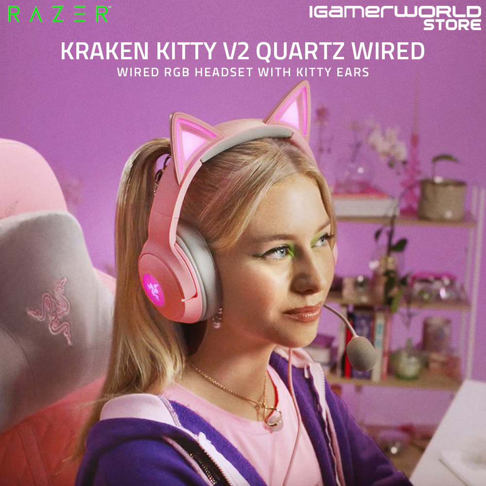 Razer Kraken Kitty V2 Quartz Wired Gaming Headset