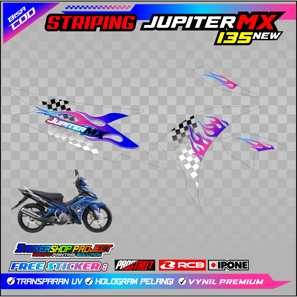 STRIPING VARIASI JUPITER MX 135 NEW / STICKER LIST MOTOR JUPITER MX 135 BARU