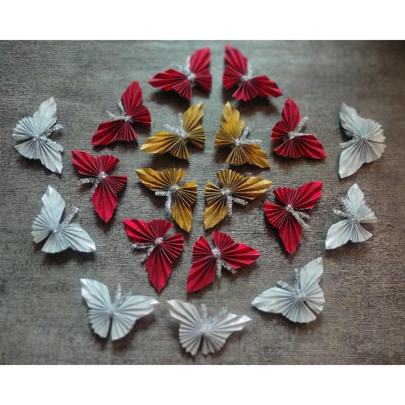 Origami Butterfly / Origami Glitter/ Origami kupu-kupu / Cake topper kupu