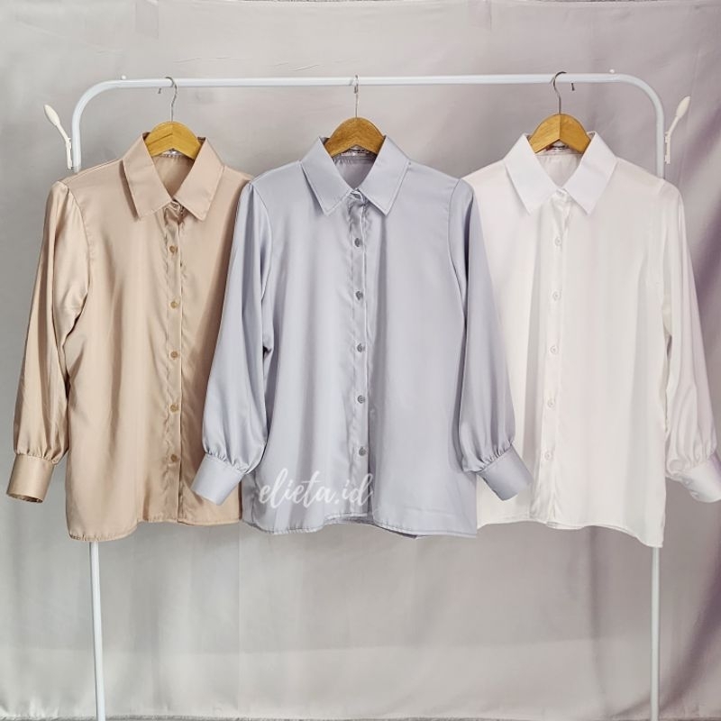 Kemeja Satin Puffy | Kemeja Satin Wanita