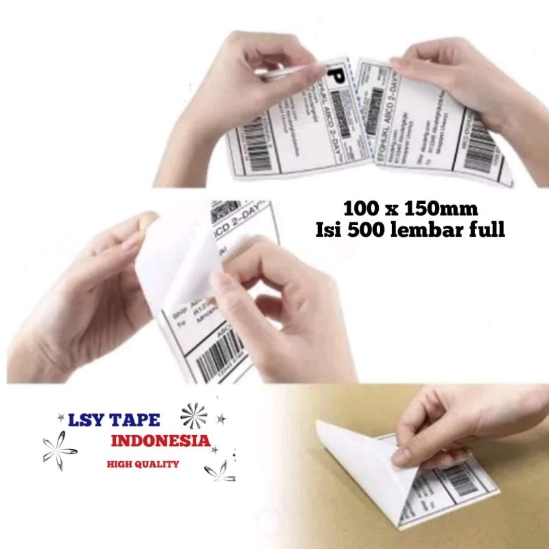 

HJK stiker kertas label thermal / kertas barcode 100 x 150 mm A6 isi 500 lembar full