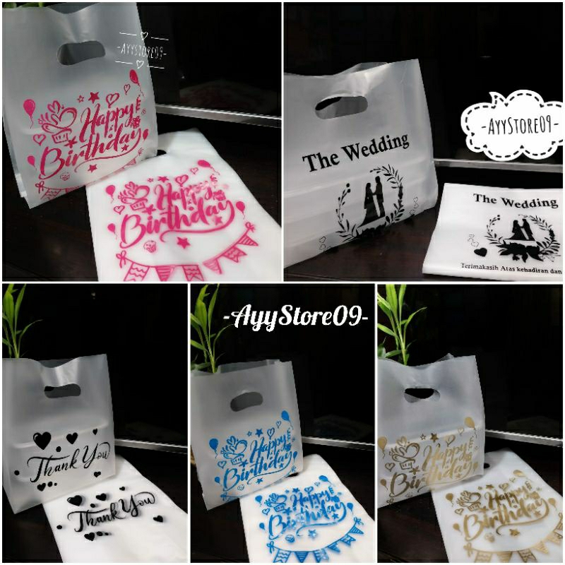 (ECER) Plastik Souvenir/plastik ulang tahun/plastik wedding/plastik khitanan/Mika Bento/plastik dus 