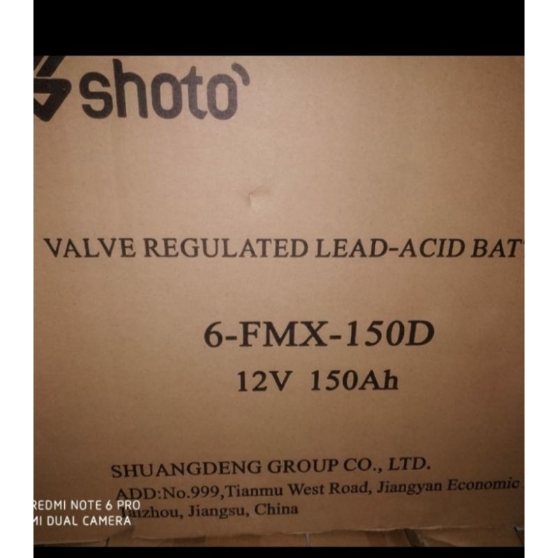 Baterai VRLA 12V 150AH Shoto New
