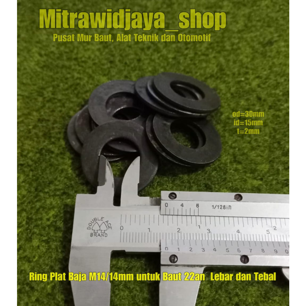 Ring plat baja 14mm kunci 22 22an  / ringplat baja m14 / ring plat baja M14 lebar / ring plat m14 ba