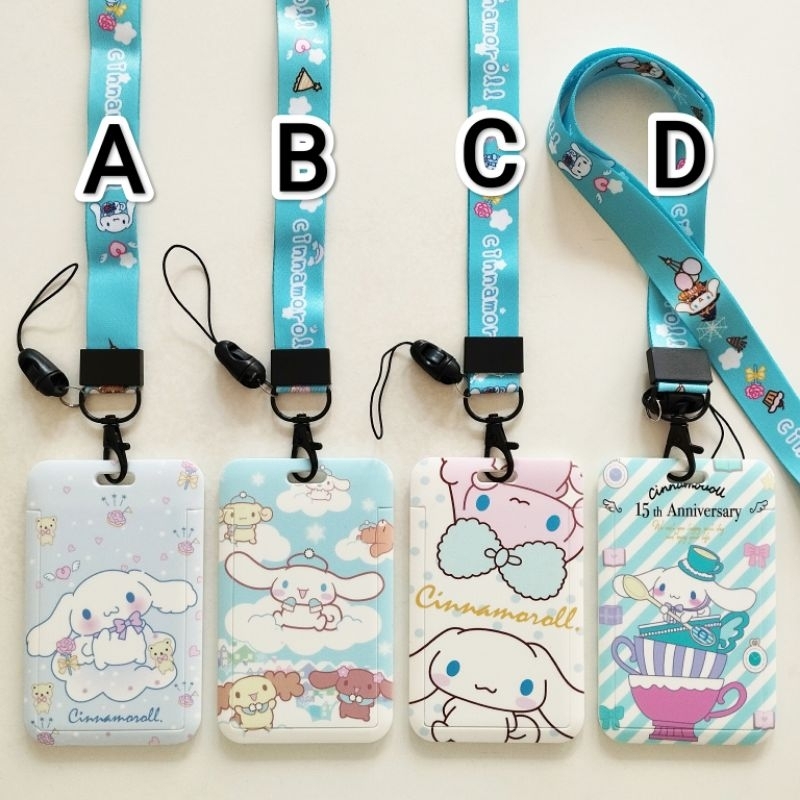

Cinnamoroll Sanrio ID Card Holder Lanyard 1 Name Tag Gantungan Kalung Wadah Kartu Nama