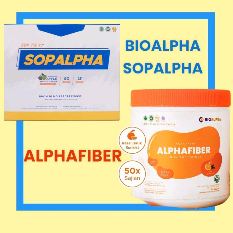 BIOALPHA ALPHAFIBER SOPALPHA BIOBOOST 1 BOX ISI 18 SACHET & ALPHAFIBER MINUMAN FIBER DIET DETOX PELA
