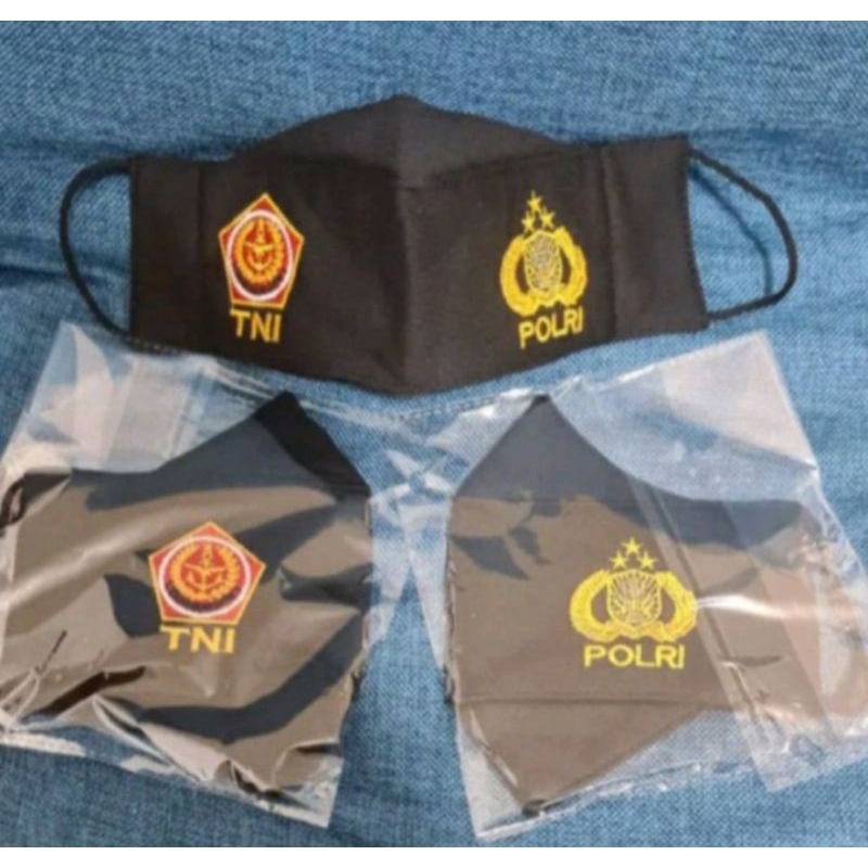 Masker TNI POLRI Hitam Model Evo