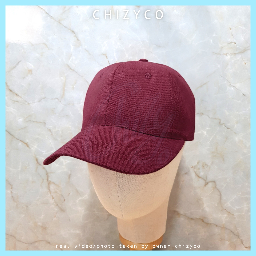 TOPI BASEBALL POLOS UNISEX | PLAIN BASEBALL CAP PREMIUM | MERAH TUA MAROON