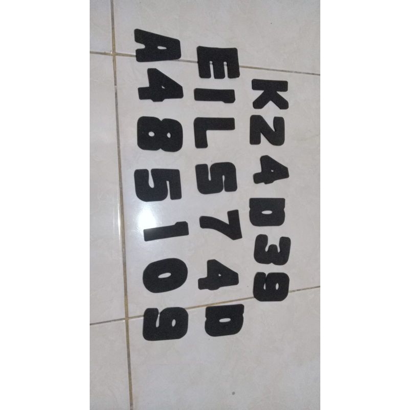 

huruf/abjad/angka/ satu warna bahan spon