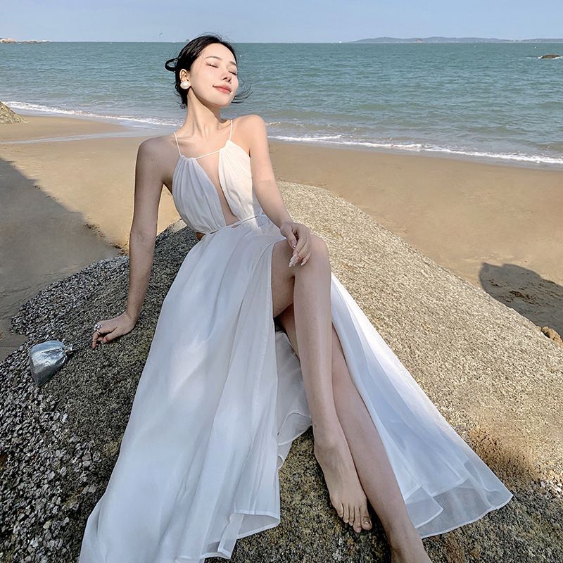 dress pantai sexy cantik elegant premium - dress wanita big size jumbo pantai party elegant cantik -