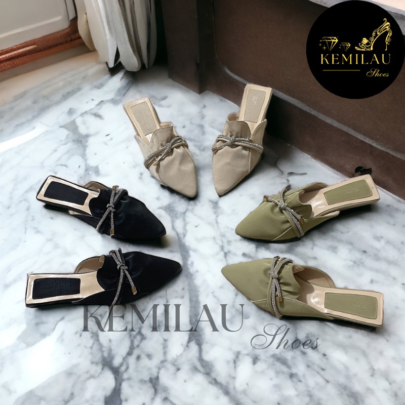 TIIIT Belle Sandal Tutup Depan Flat Shoes Sepatu Impor Wanita