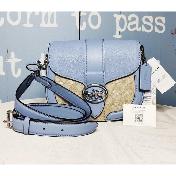COACH Women's Georgie Saddle Bag In Signature Canvas