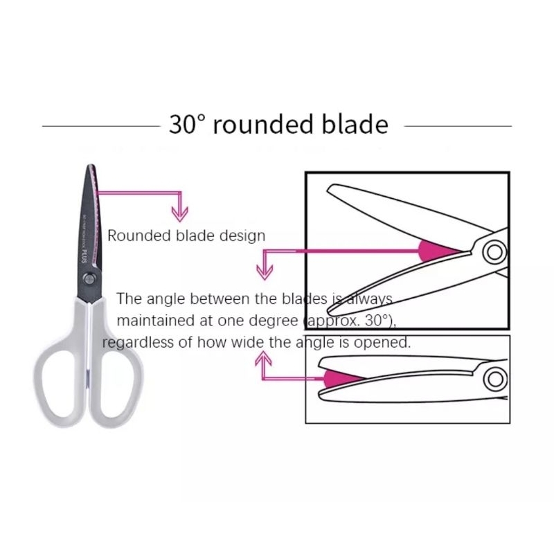 

HJK Plus curved fluorine non sticky scissor gunting anti lengket