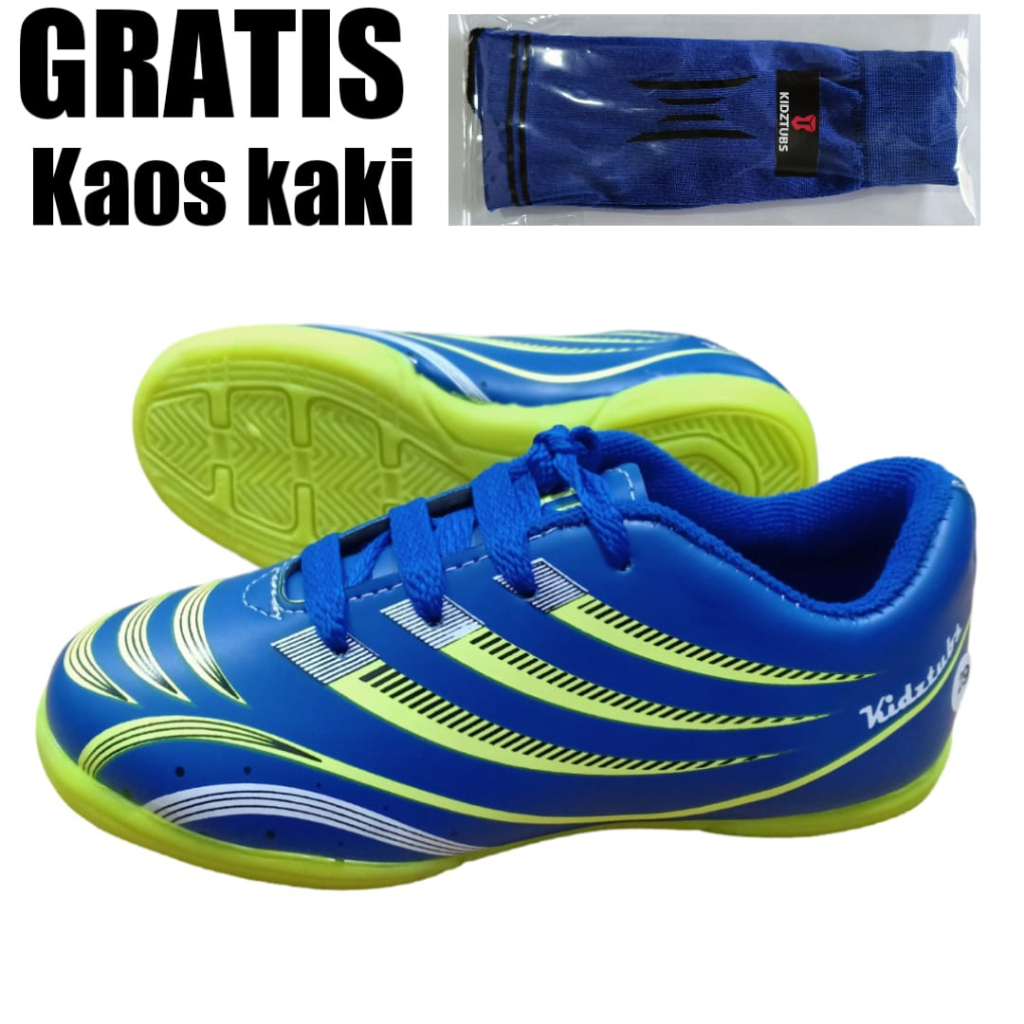 KIDZTUBS Sepatu Futsal Anak Laki Laki Perempuan Cowok Cewek Tanggung Kecil Umur Usia PAUD TK SD SMP 
