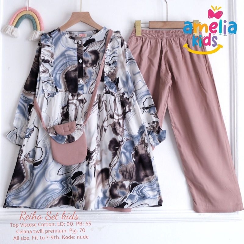 REIHA SET KIDS/ SETELAN ANAK BLOUSE CELANA ORI AMELIA