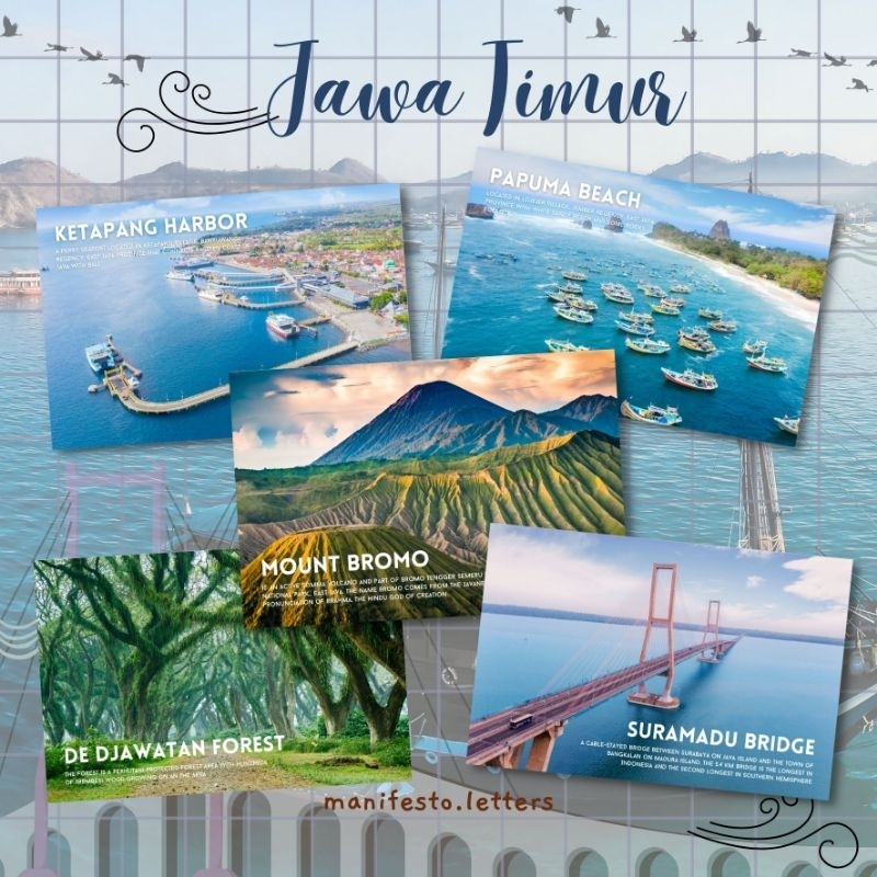 

Postcard Jawa Timur | Kartu Pos Suramadu | Bromo | Ketapang Harbor