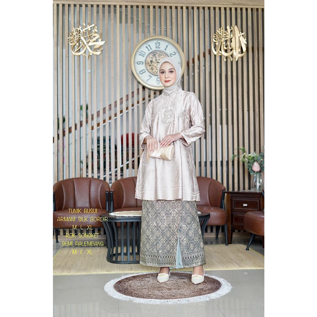 Set rok wanita terbaru kekinian brand kamari katun armani silk bordir premium