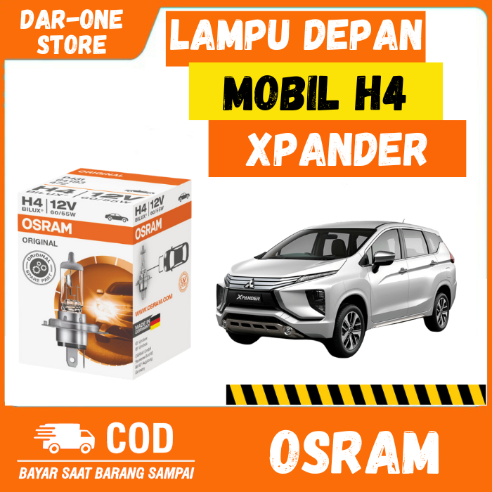 LAMPU DEPAN MOBIL H4 MITSUBISHI EXPANDER ORIGINAL OSRAM